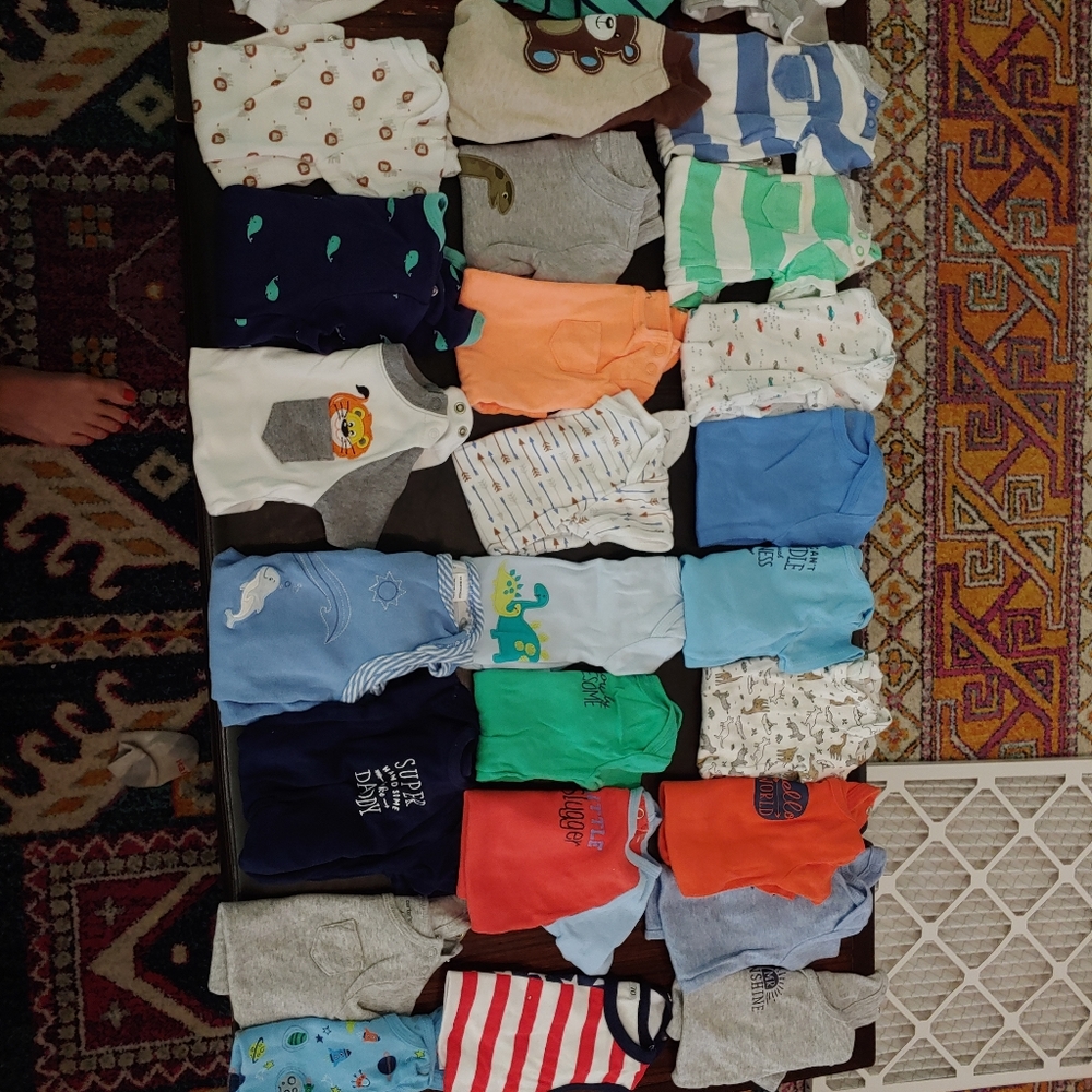 Lot of 27 Baby Boy short sleeve 6mo Onsies
